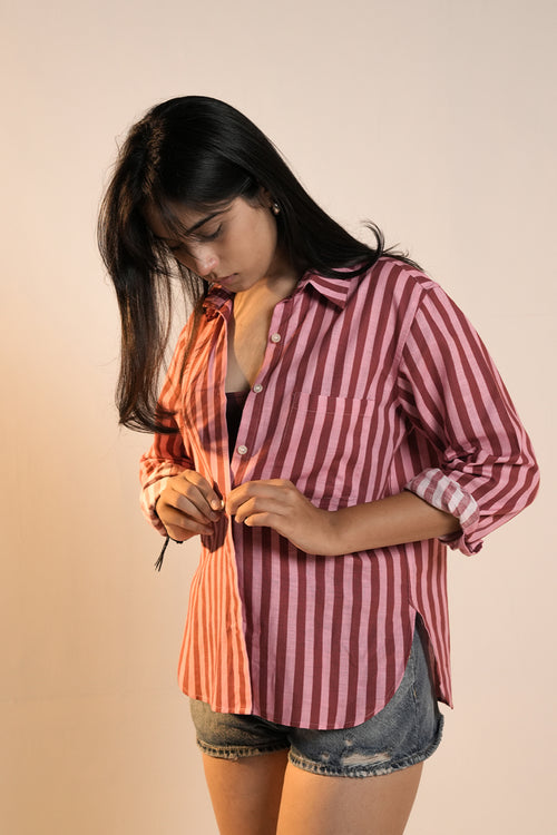 Berry Pink Stripe Shirt