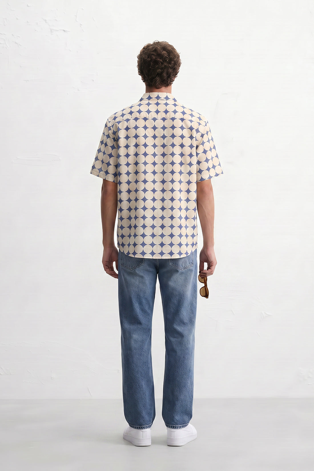 Blue & Beige Abstract Print Shirt
