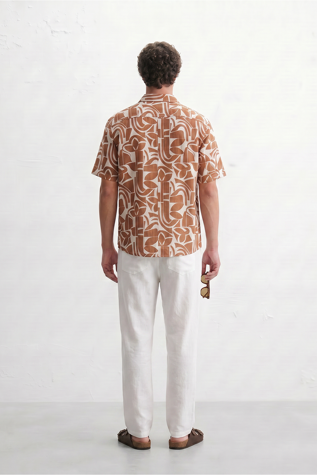 Cream & Mocha Abstract Print Shirt