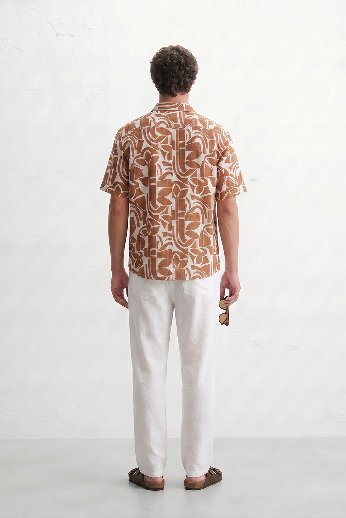 Cream & Mocha Abstract Print Shirt