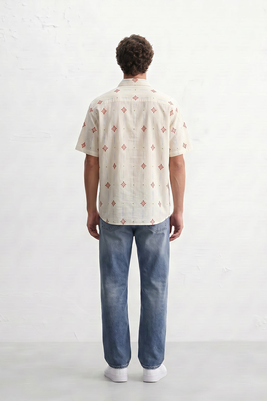 Beige Floral Stripe Shirt