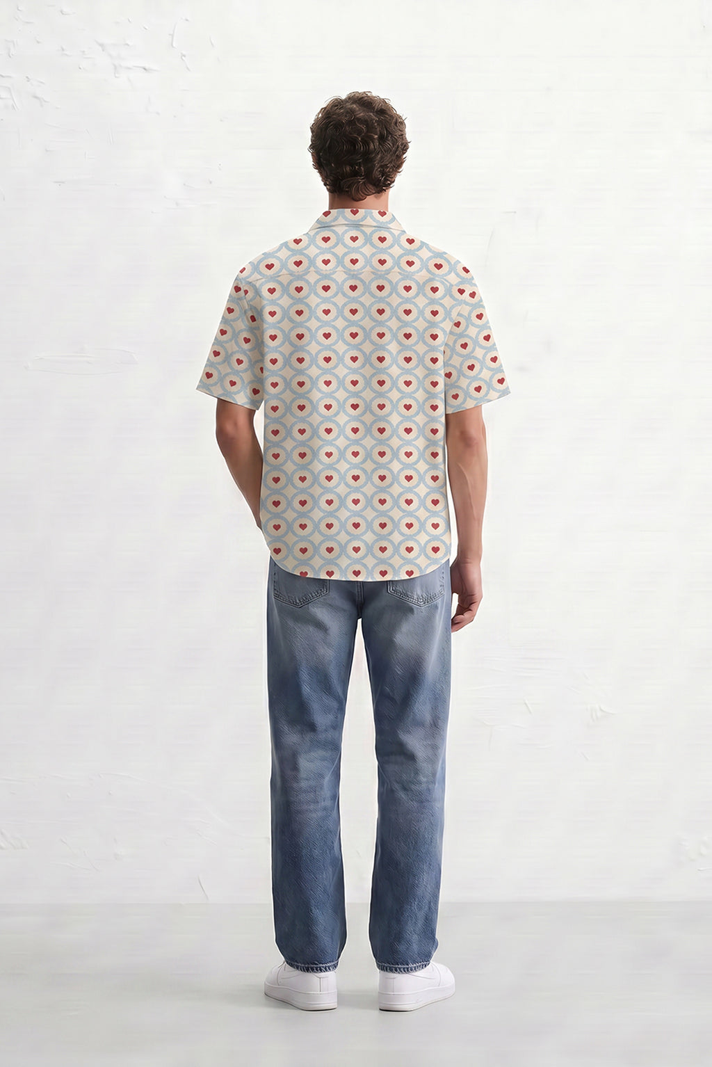 Beige Heart Motif Shirt