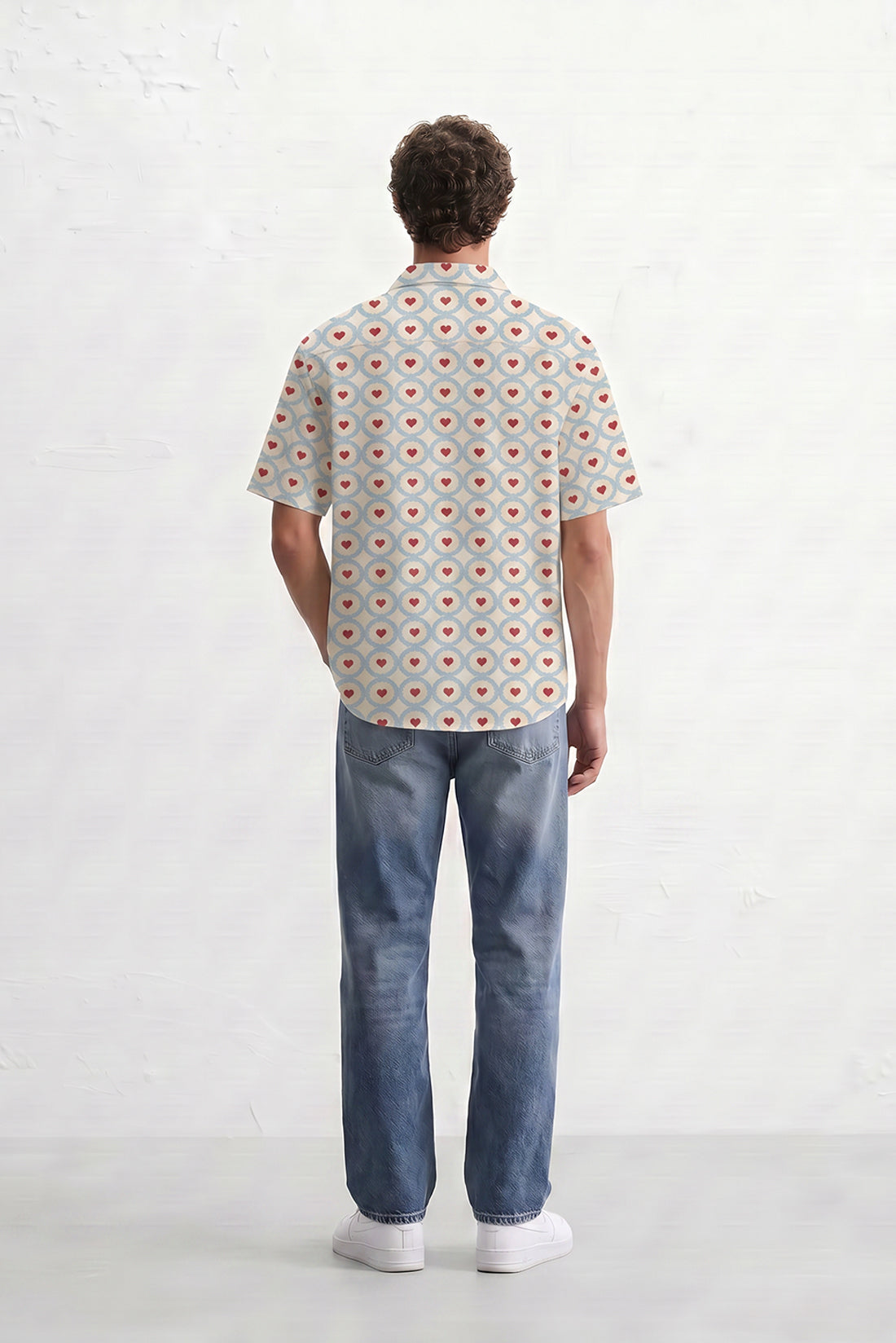 Beige Heart Motif Shirt