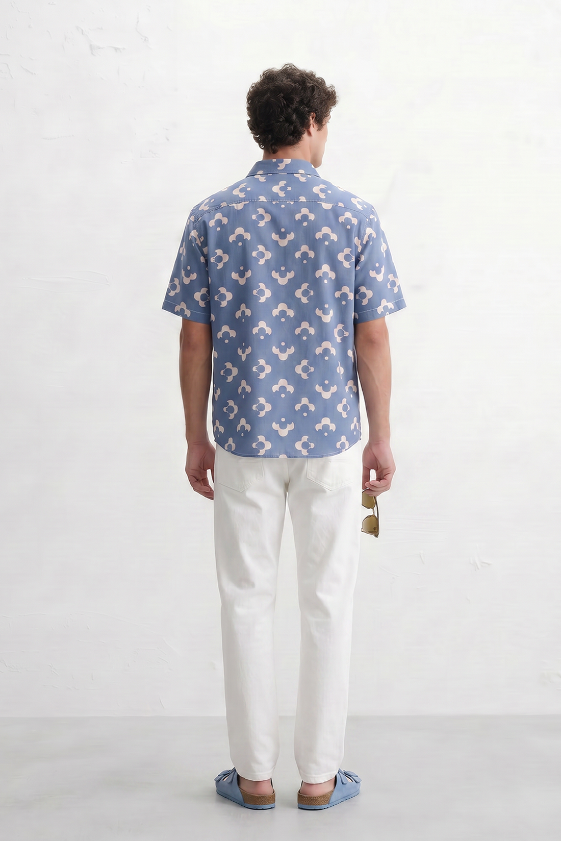 Blue Abstract Floral Print Shirt