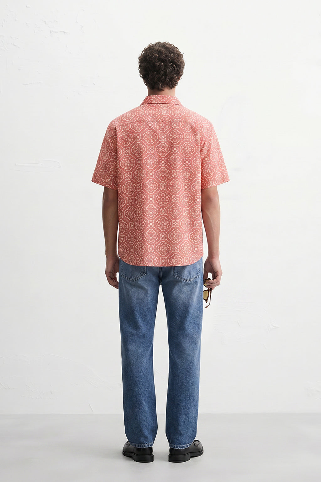 Rust Orange Vintage Floral Shirt