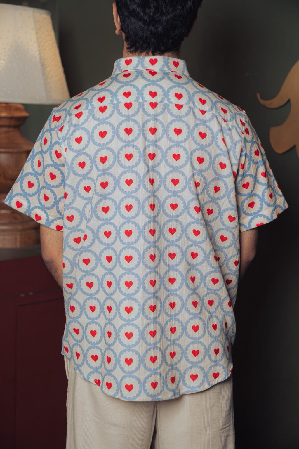 Beige Heart Motif Shirt