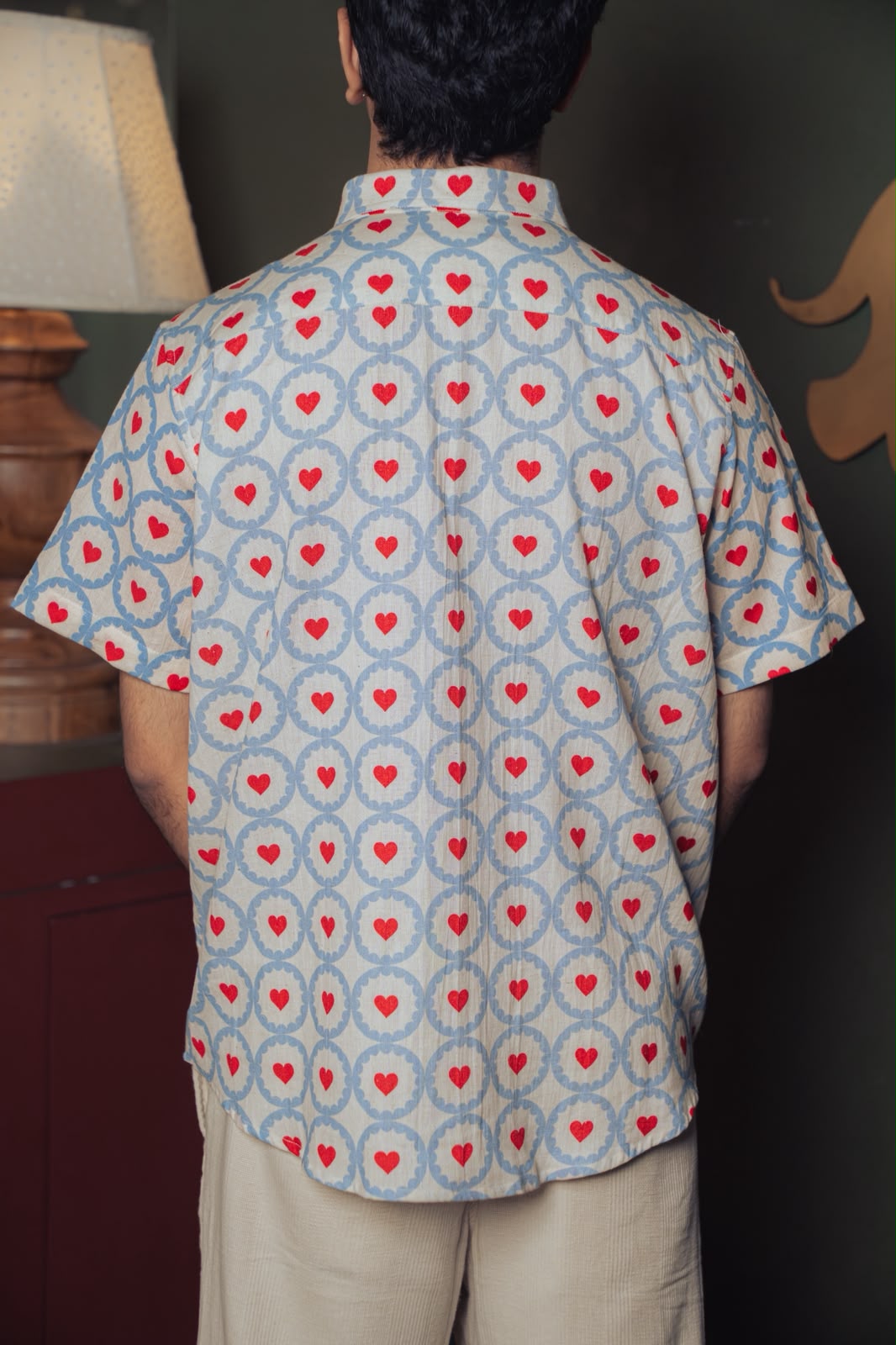 Beige Heart Motif Shirt