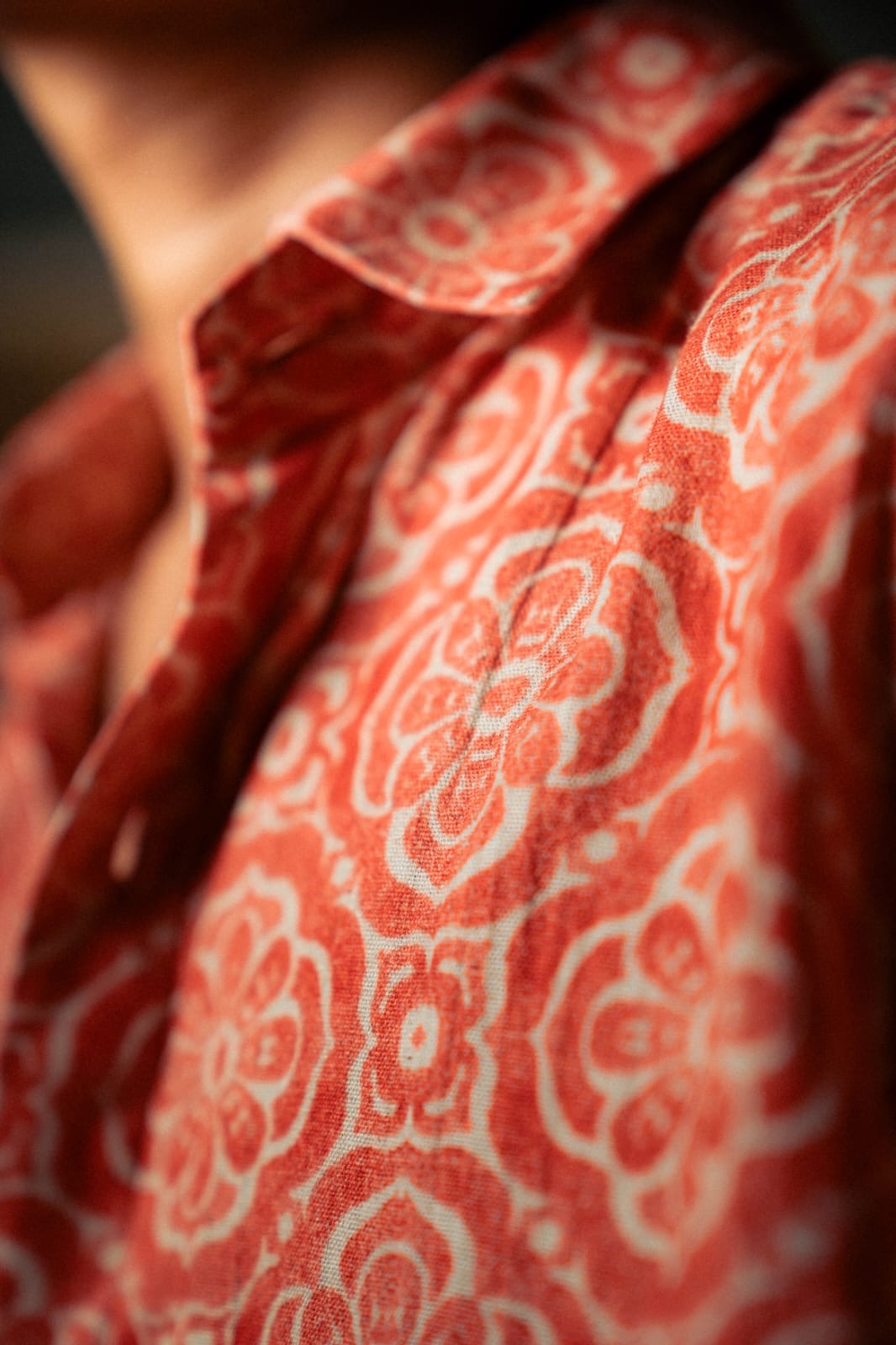 Rust Orange Vintage Floral Shirt